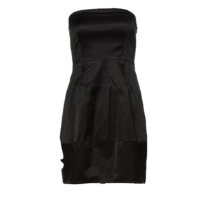 THEORY Black Strapless Cocktail Mini Dress Side Zip Sz 6